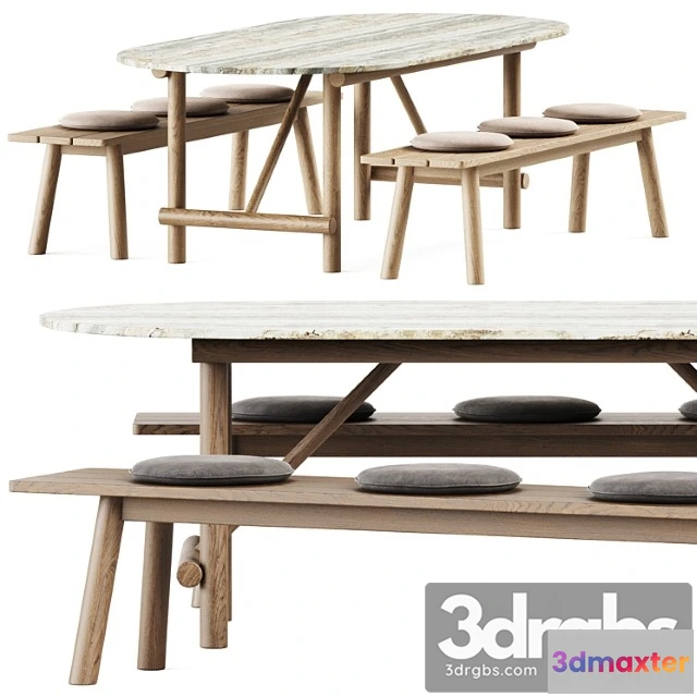 1037608 - Ayana outdoor table and bull bench by b&b italia