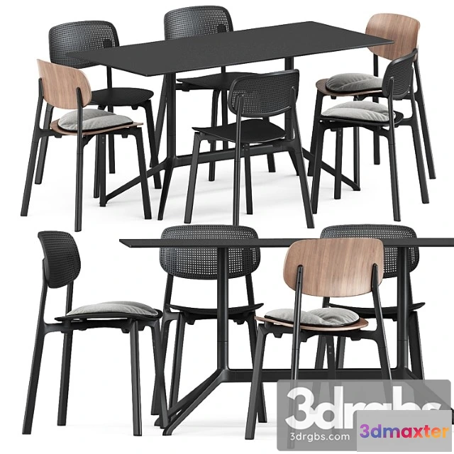 1037758 - Colander chair and wood chair and elephant table by kristalia