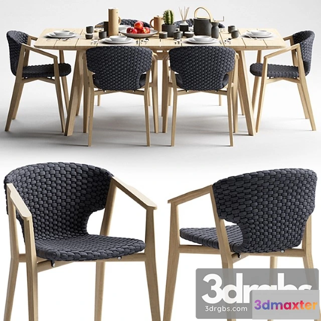 1038094 - Ethimo knit dining armchair and dining table