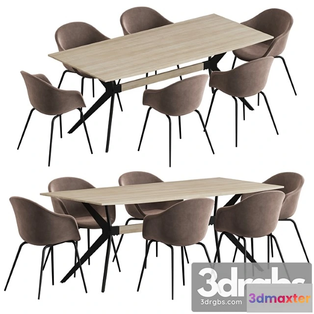1038274 - La forma table amethyst gubi bat dining set