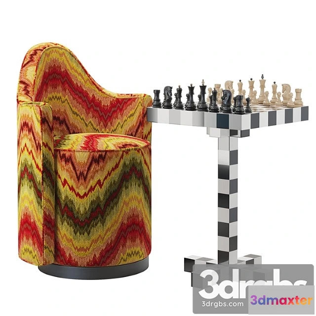 1038382 - Moooi chess table + chair
