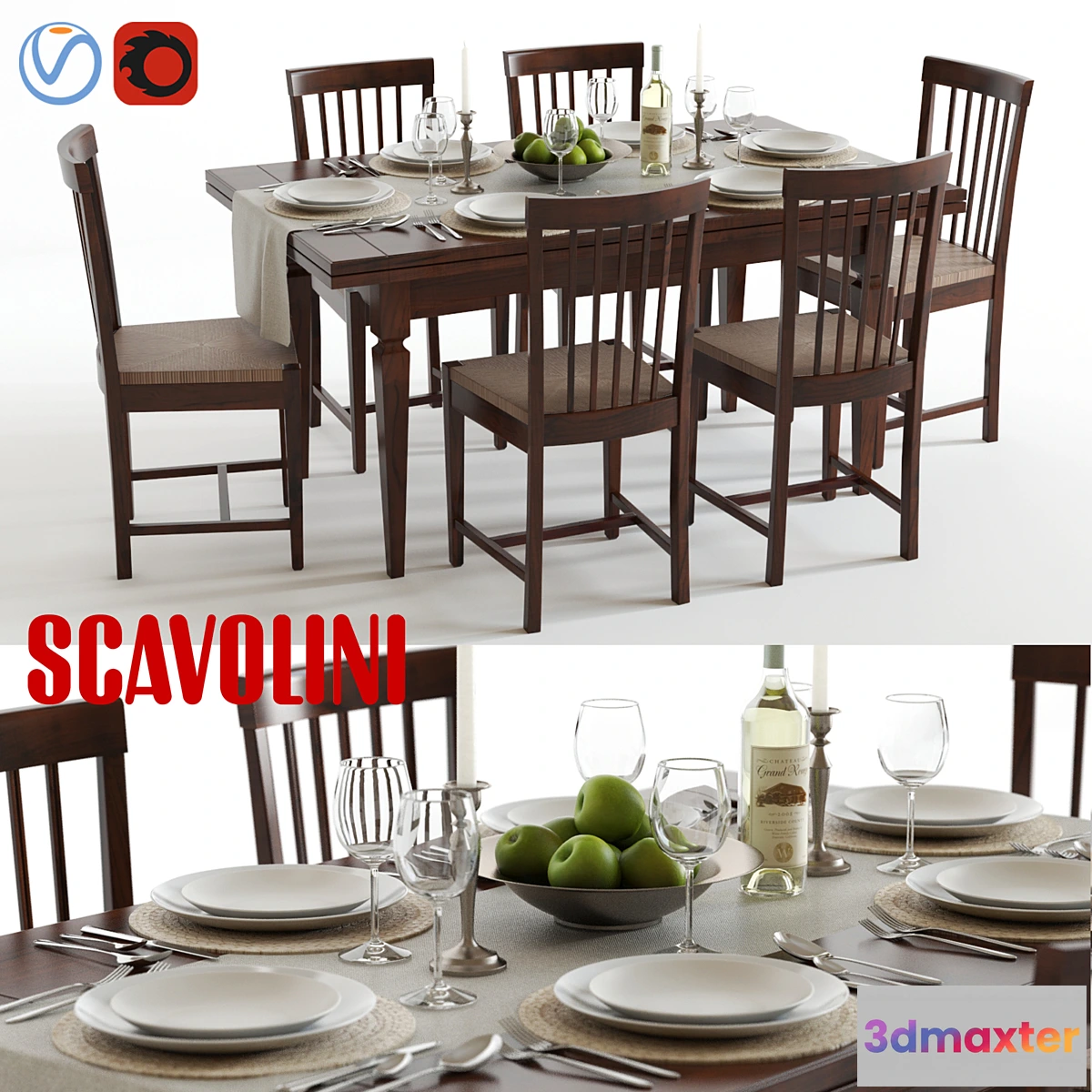 1281400 - Scavolini Armony Chairs and Table 3D Max
