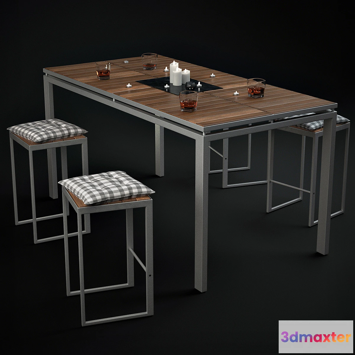 1285054 - Table and chairs with accessories Morrison Table 3D Max