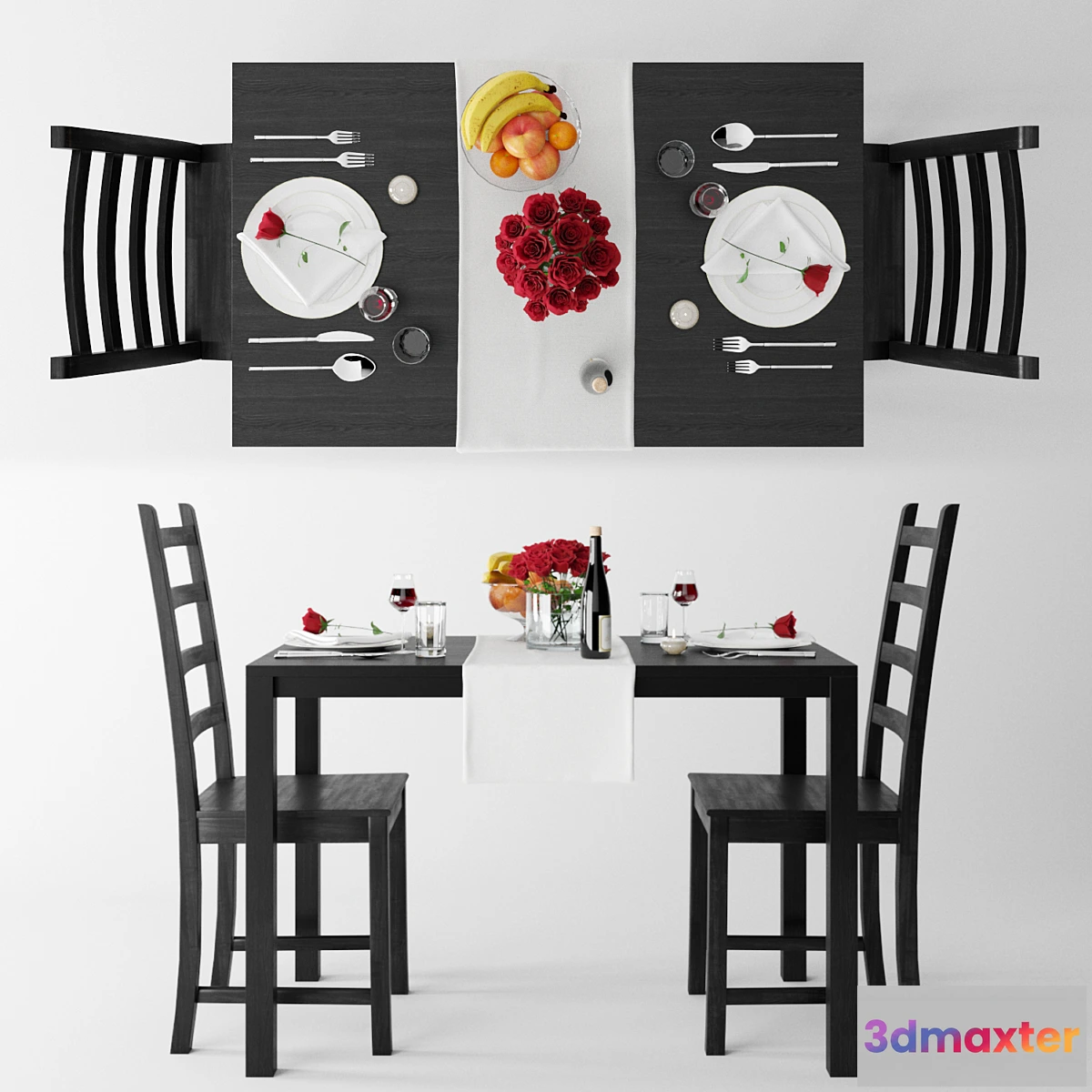 1285060 - Table and Chairs Set 3D Max