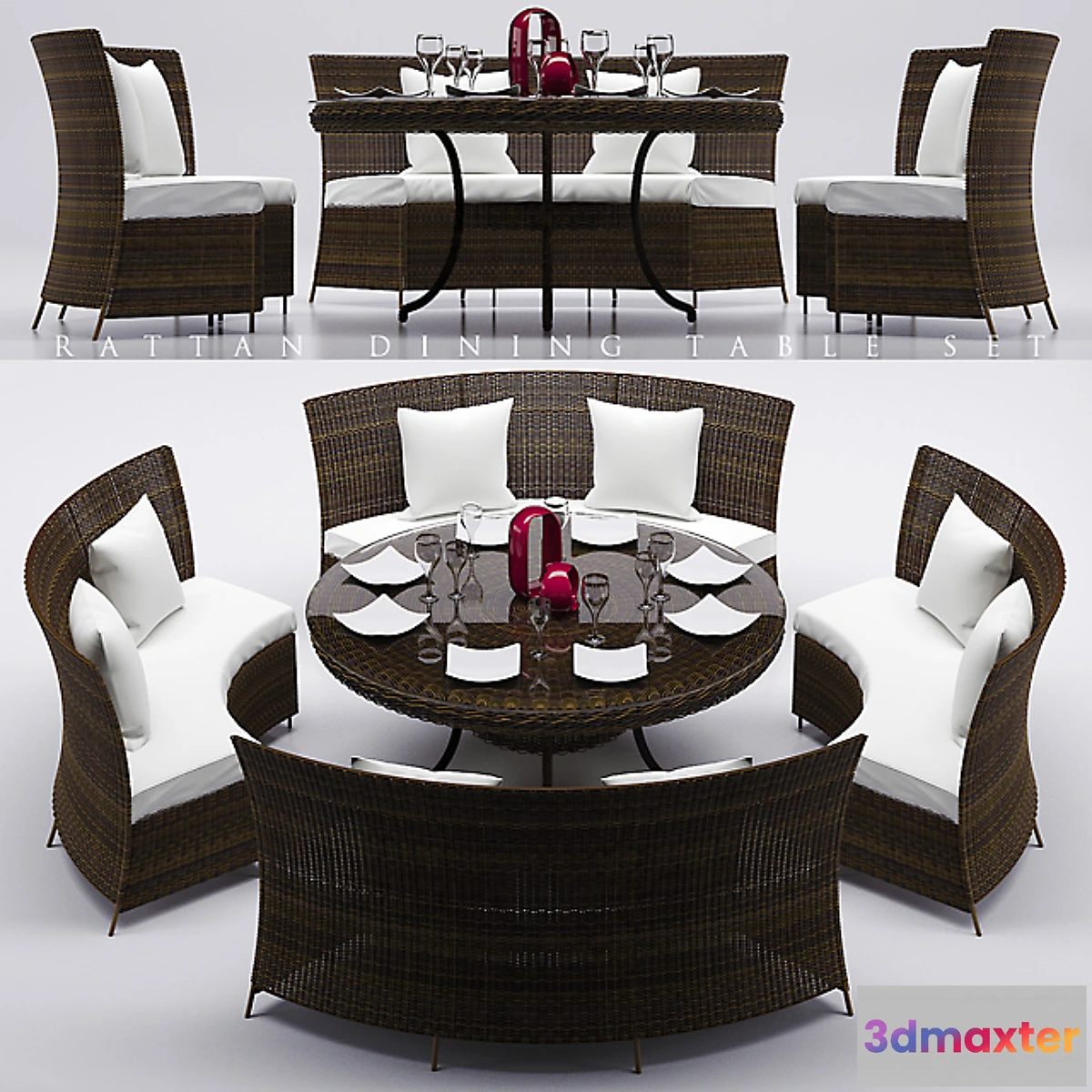 1290365 - RATTAN DINING TABLE SET 2 3D Max