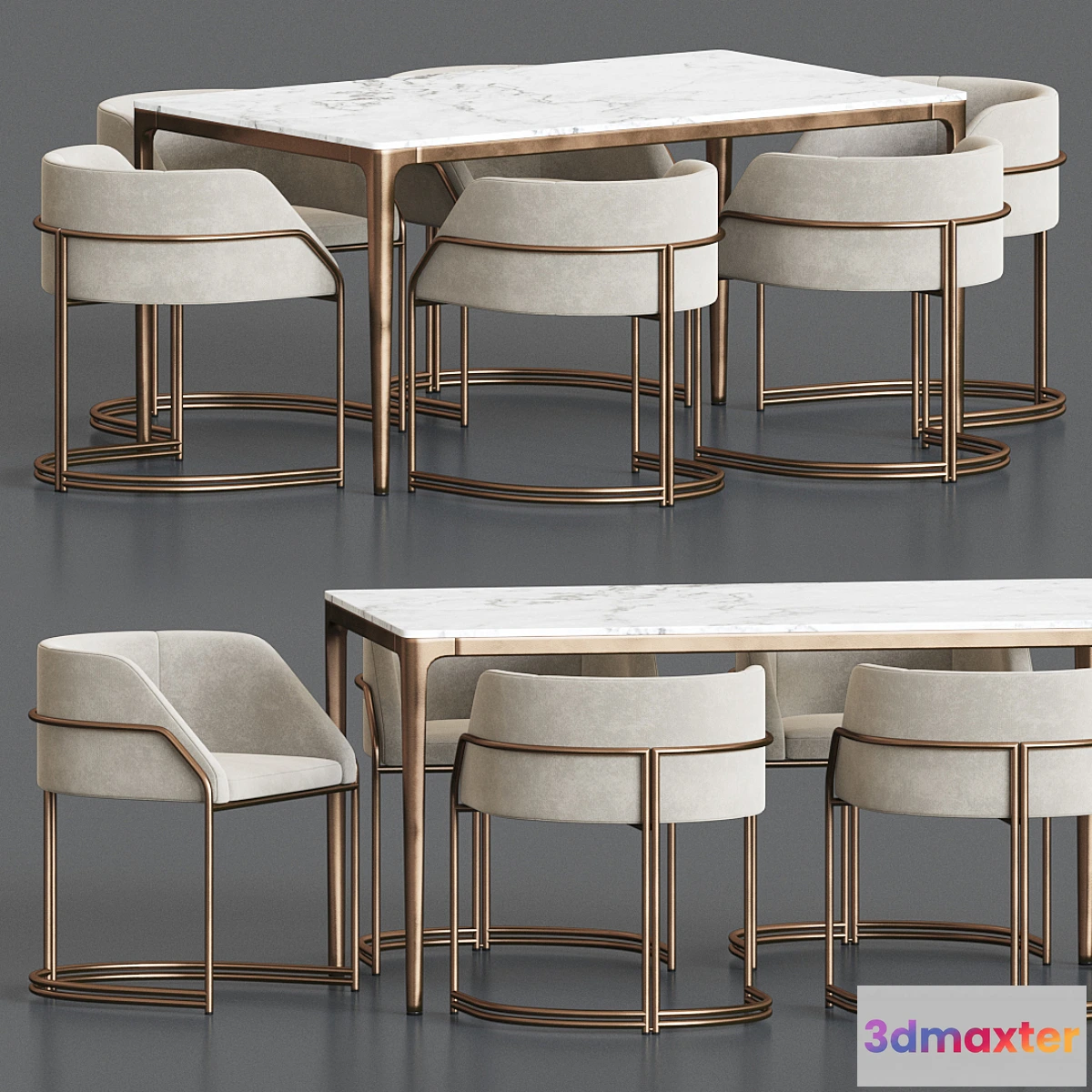 1293971 - Deja Vu Chair Canto Table Dining Set - No.2 3D Max