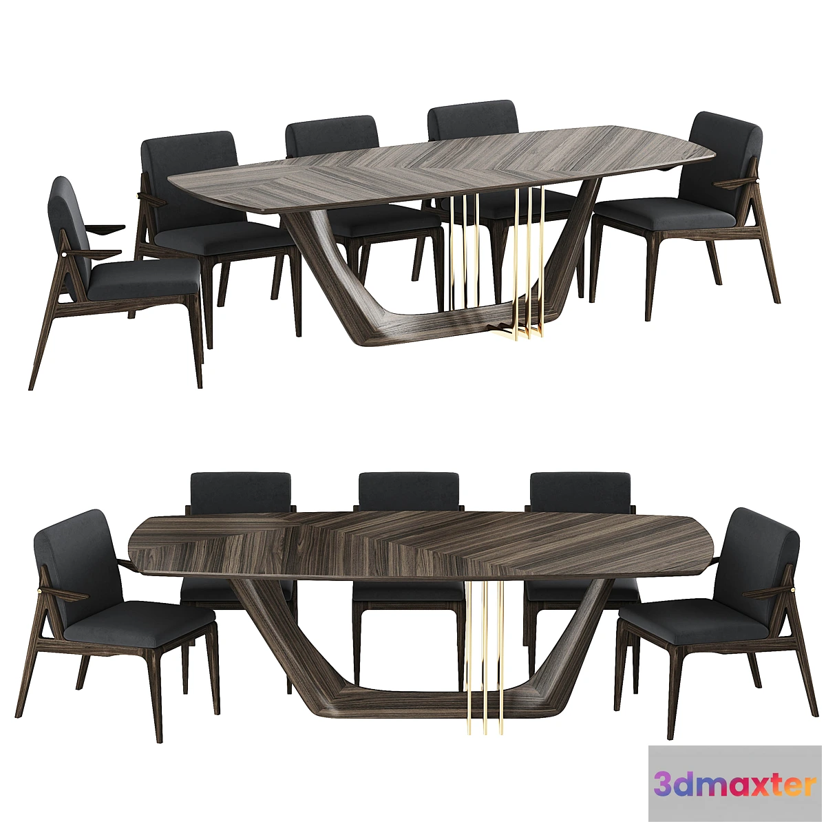 1296867 - TABLE + CHAIRS BY ARCHMEBEL 3D Max