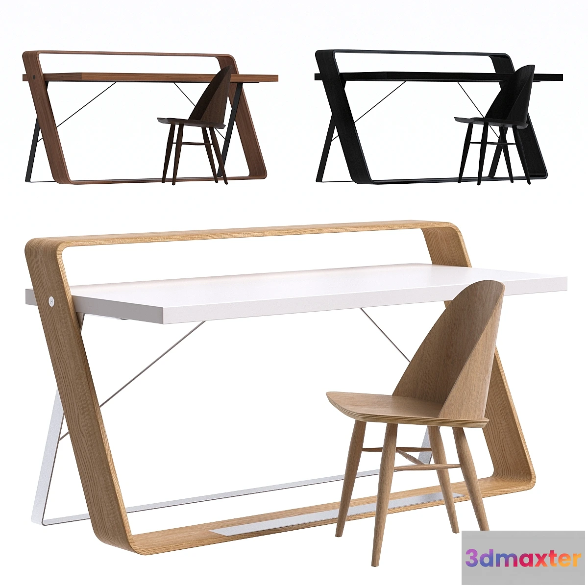 1297769 - Watts Desk and Synnes Dining Chair 3D Max