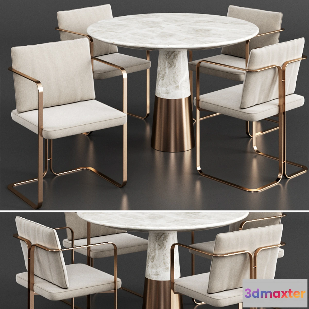 1298116 - Dinning set 6 3D Max