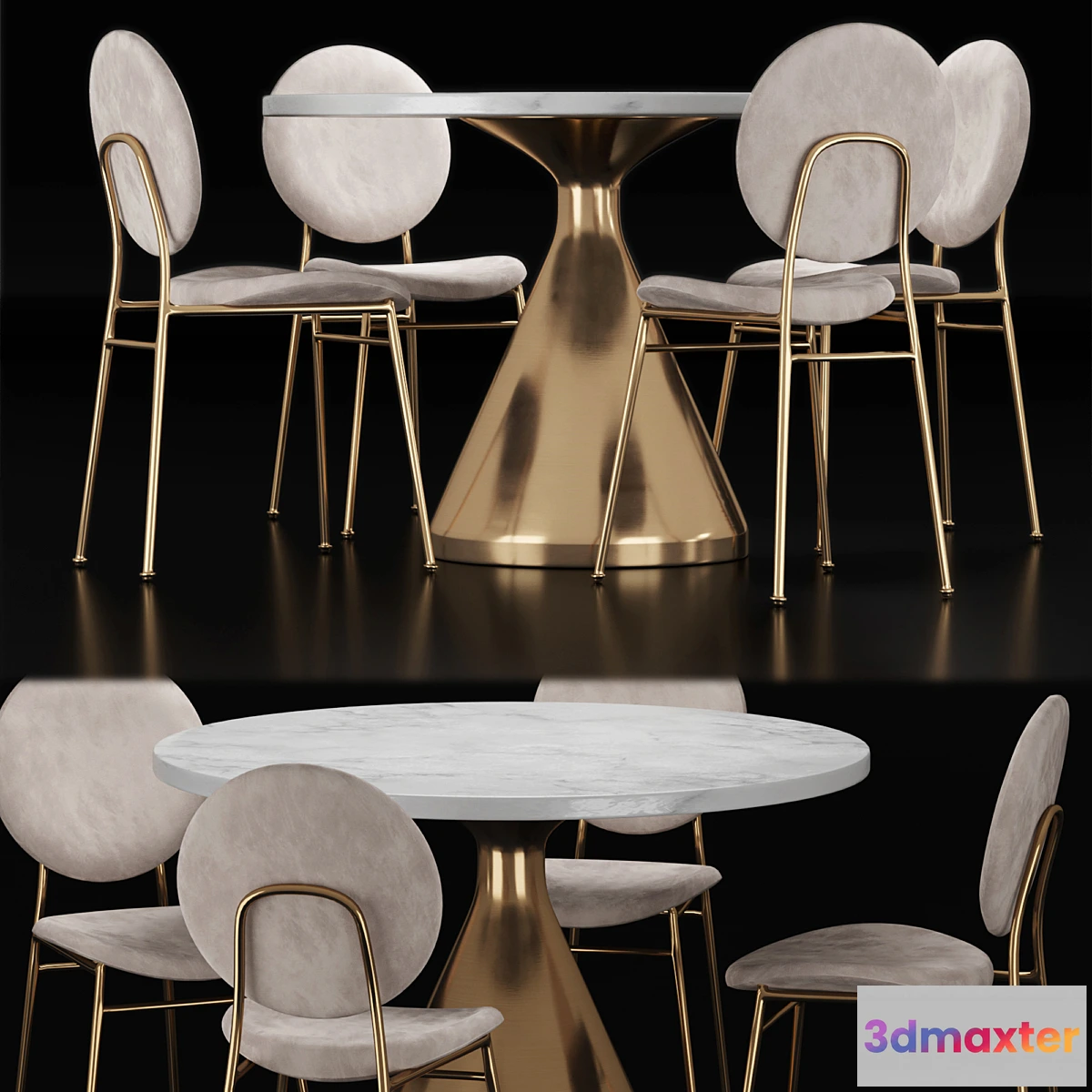 1301439 - West Elm Dining Set 1 3D Max