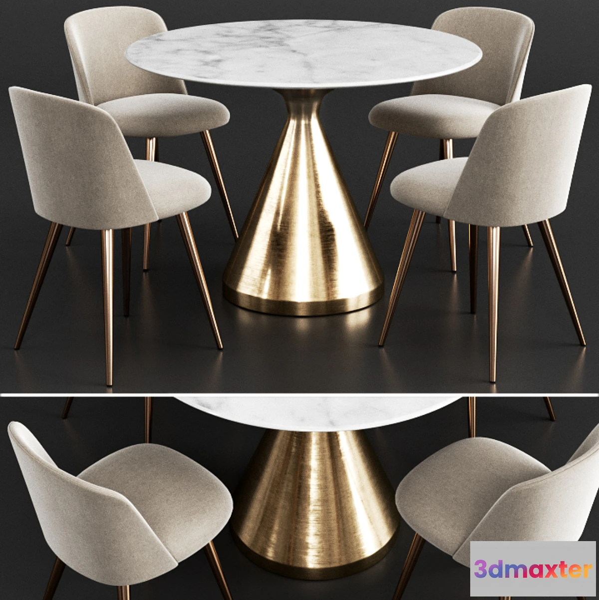 1301511 - West Elm Dinning Set 9 3D Max