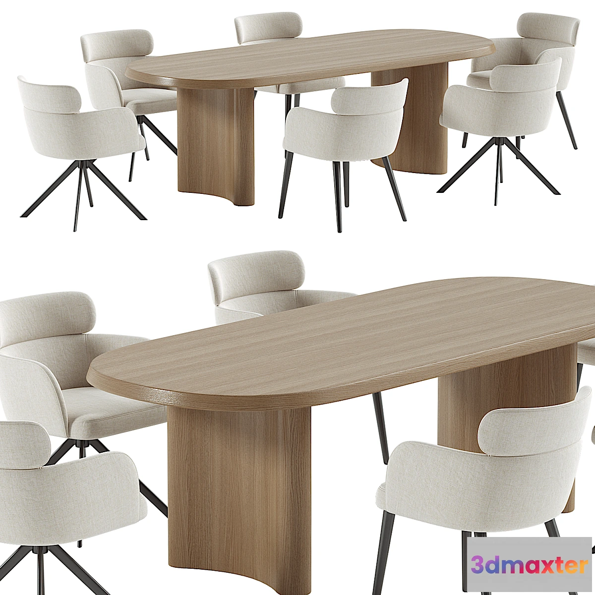 1302479 - LAY armchair & ALTURA Dining Table 3D Max