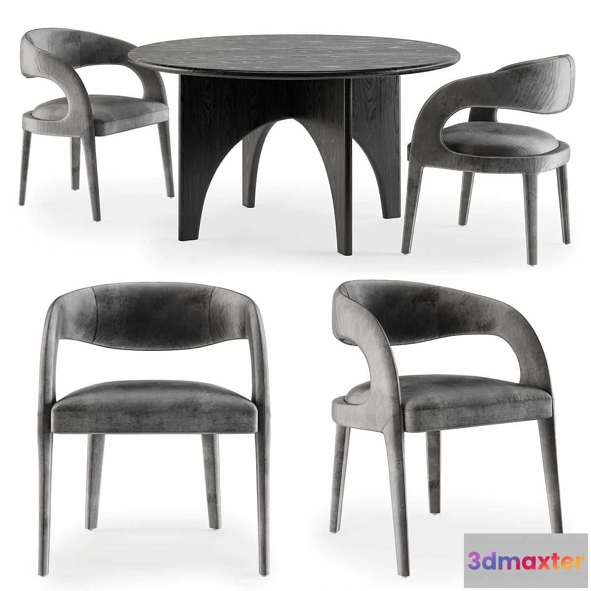 1303321 - Baleno TImber Table and Pierre Chair 3D Max