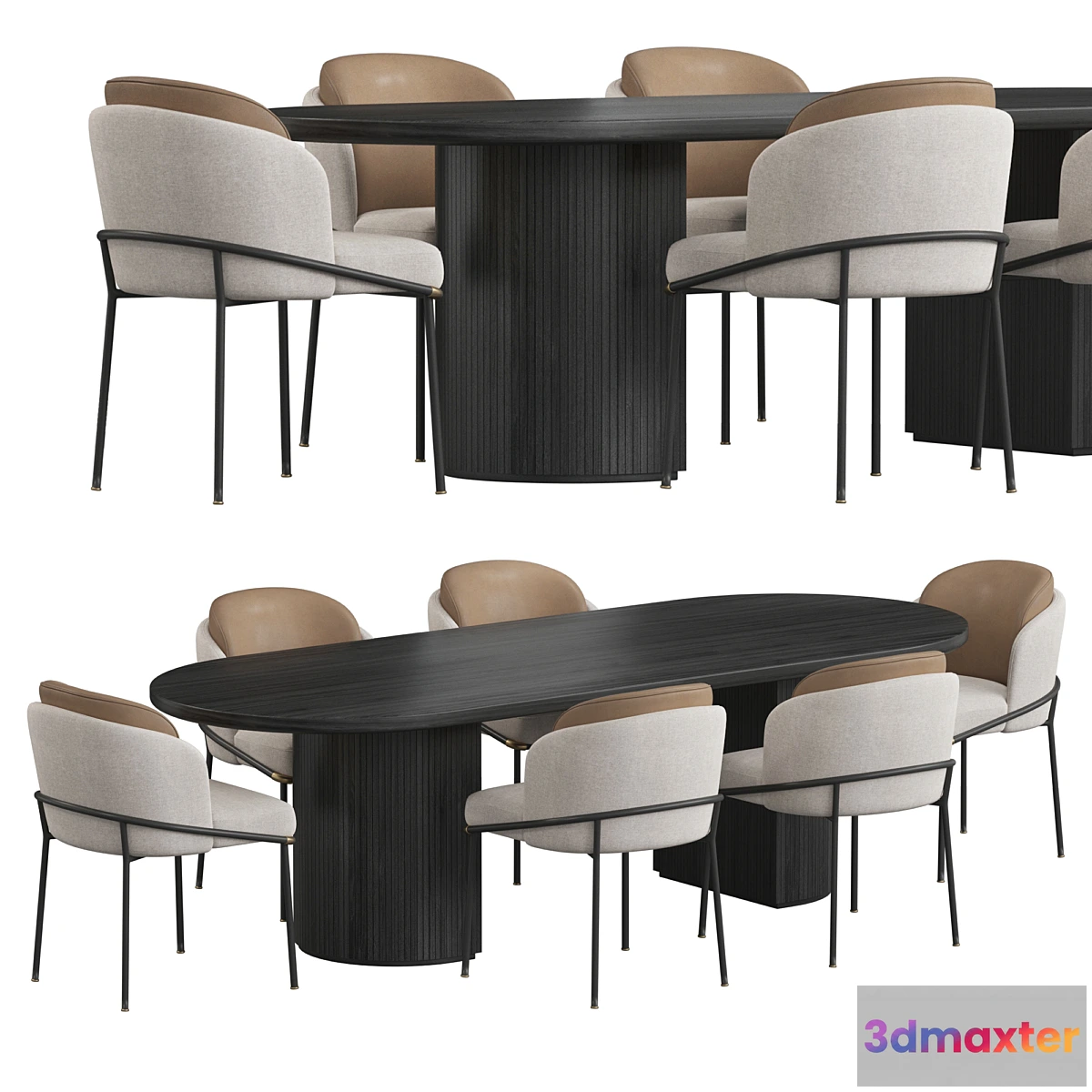 1303800 - Fil Noir Gubi Moon Dining Table 3D Max