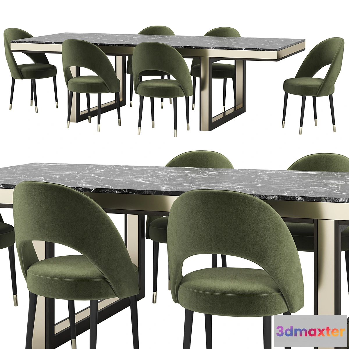 1304949 - PEARL table and ARMOR chairs by LASKASAS 3D Max