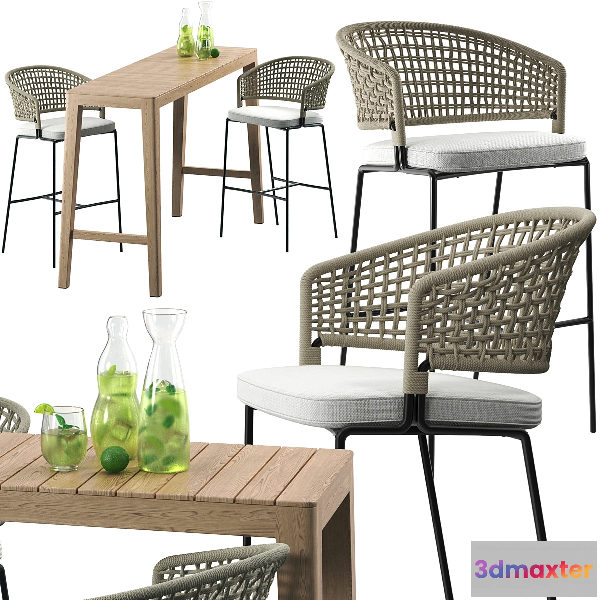 1306114 - Tribu CTR Bar Chair set 3D Max