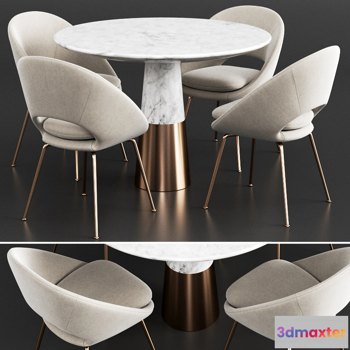 1307138 - West Elm & CB2 Dinning Set 3D Max