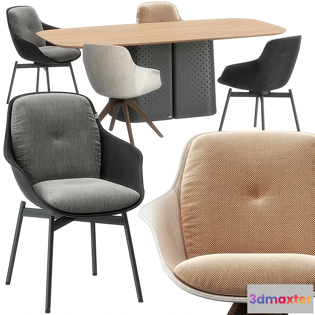 1309594 - Rolf Benz 600 chair 929 table 3D Max