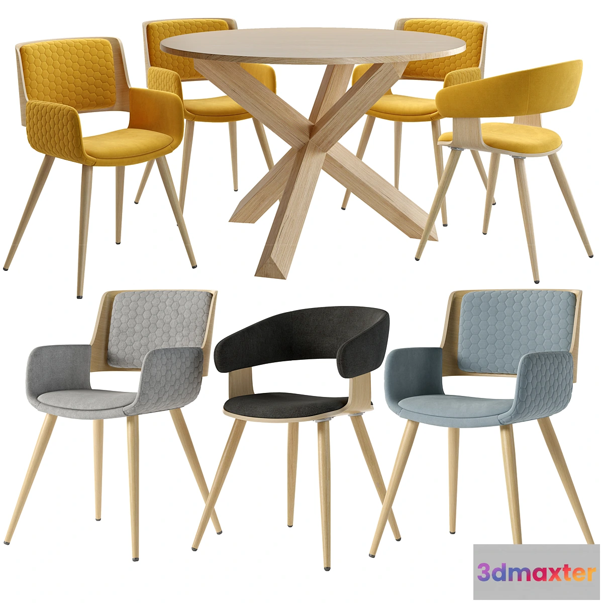 1311011 - La Forma. ARENDAL table. Chair Heiman Andre 3D Max