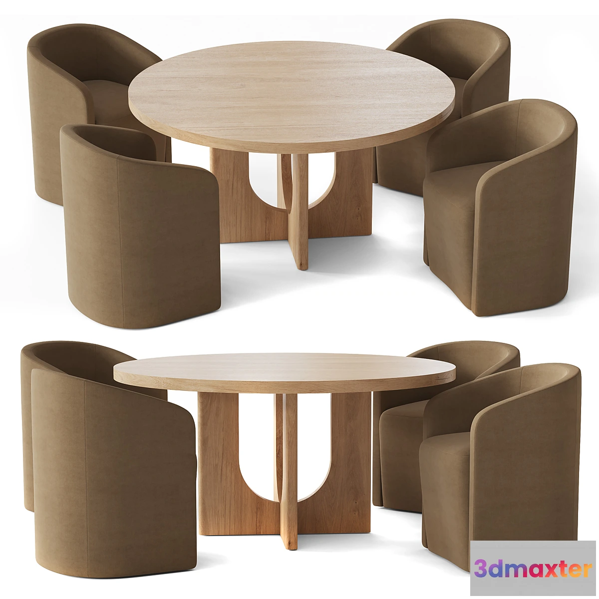 1313556 - Rh Breton Round Dining Table 3D Max