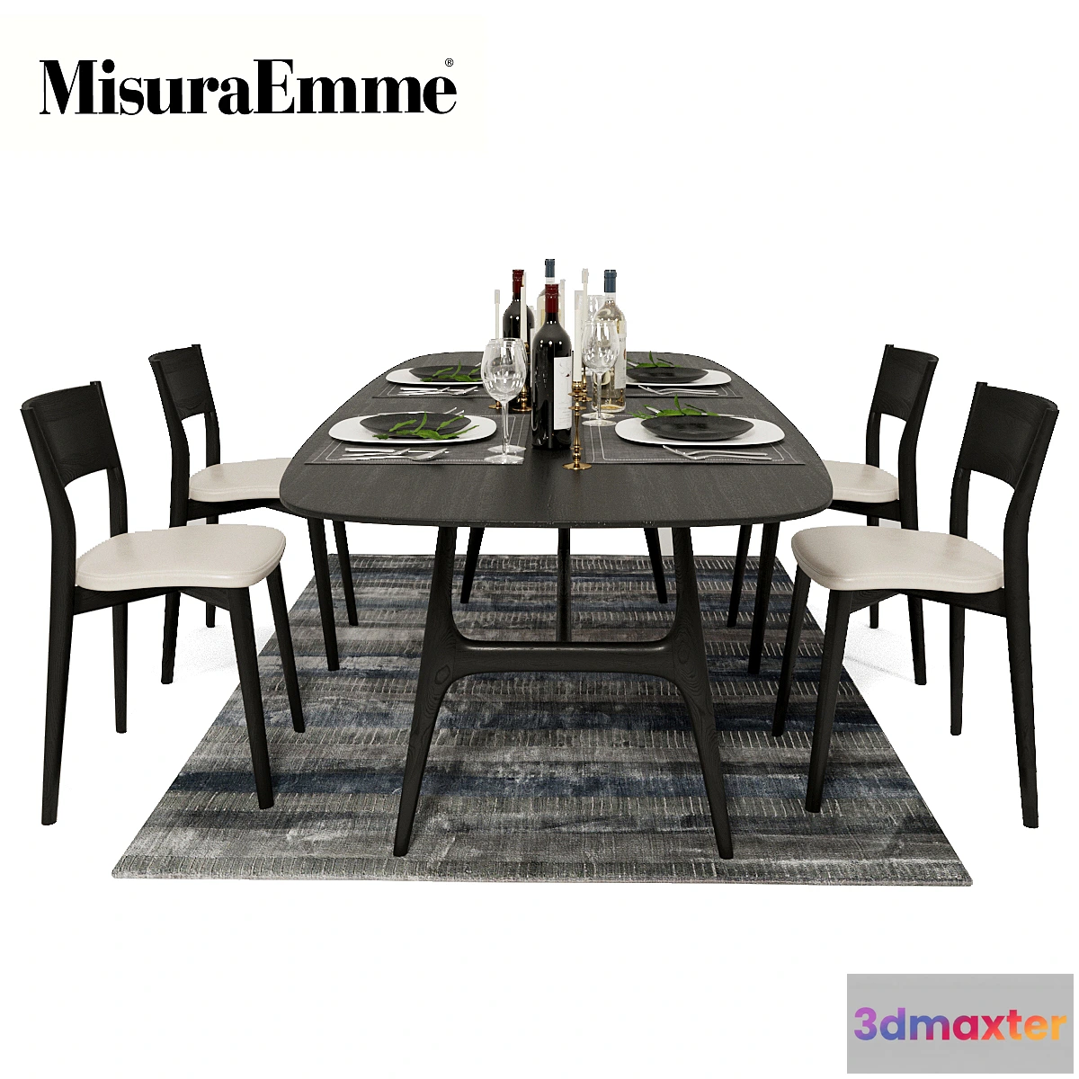 1315755 - Table GAUDI _ Chairs BERTHA 3D Max