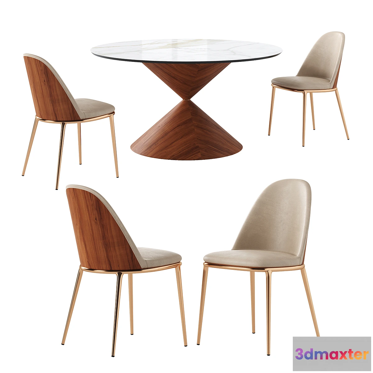 1317084 - MIDJ Lea S Chair & Clessidra Table 3D Max