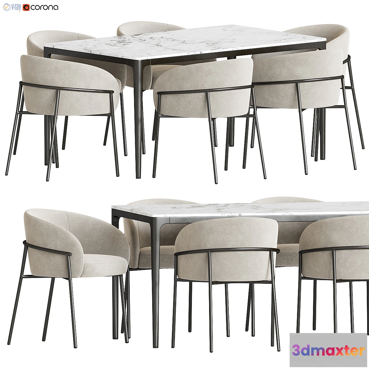 1318435 - Dining Set 194 3D Max