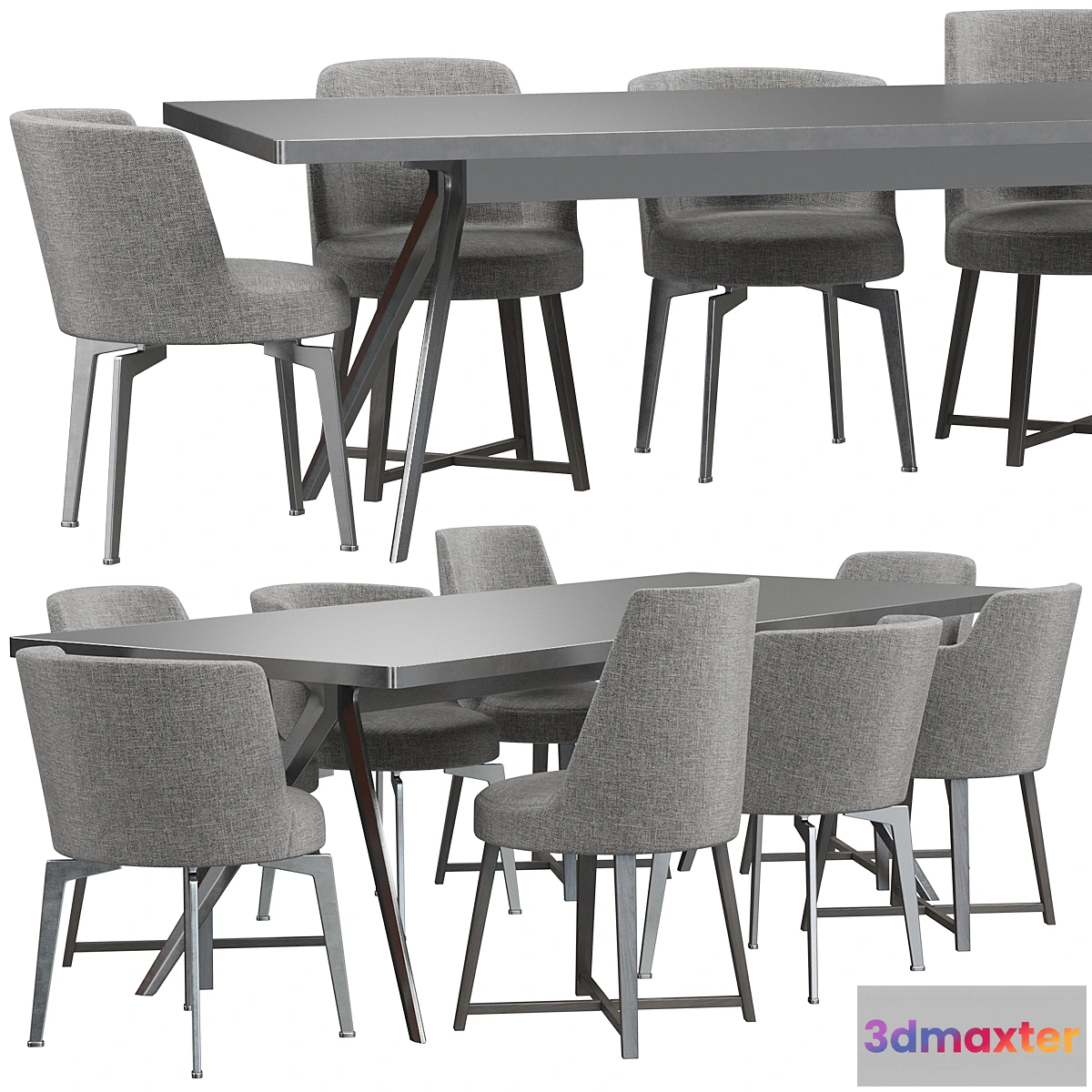 1320574 - Flexform Hera Chair and Zefiro Table 3D Max