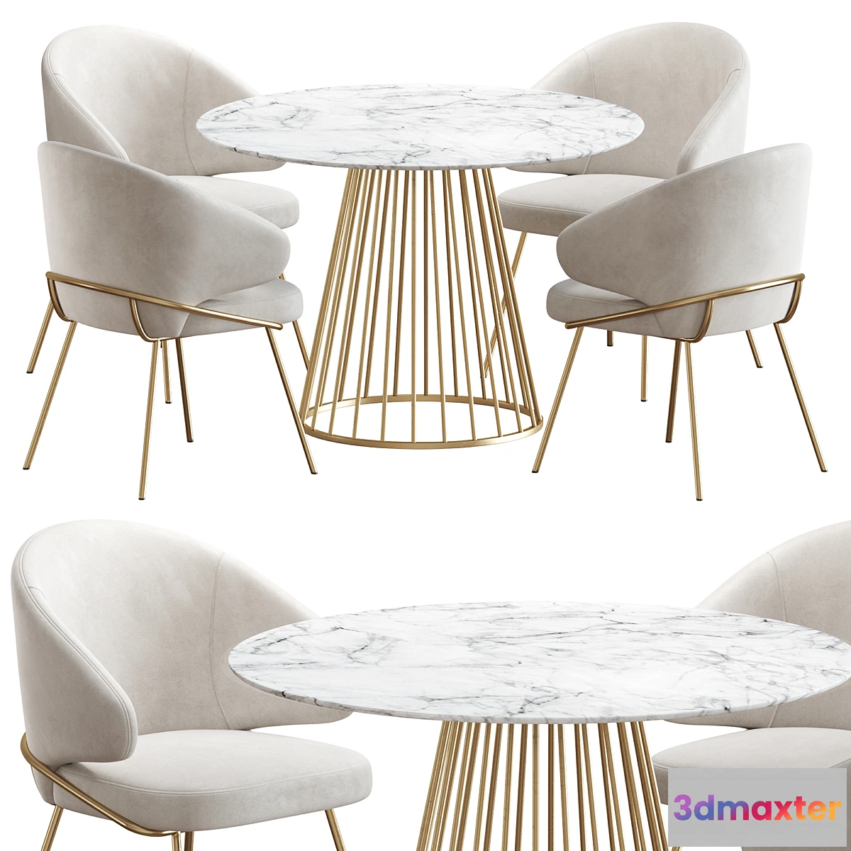 1322570 - Emil Chair and Liverpool Table 3D Max