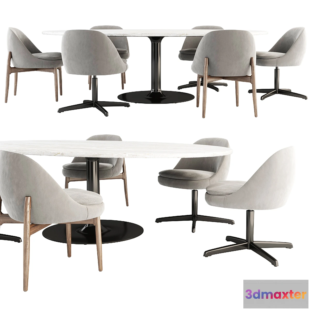 1323213 - Olivier Dining Table and Sendai Chair 3D Max