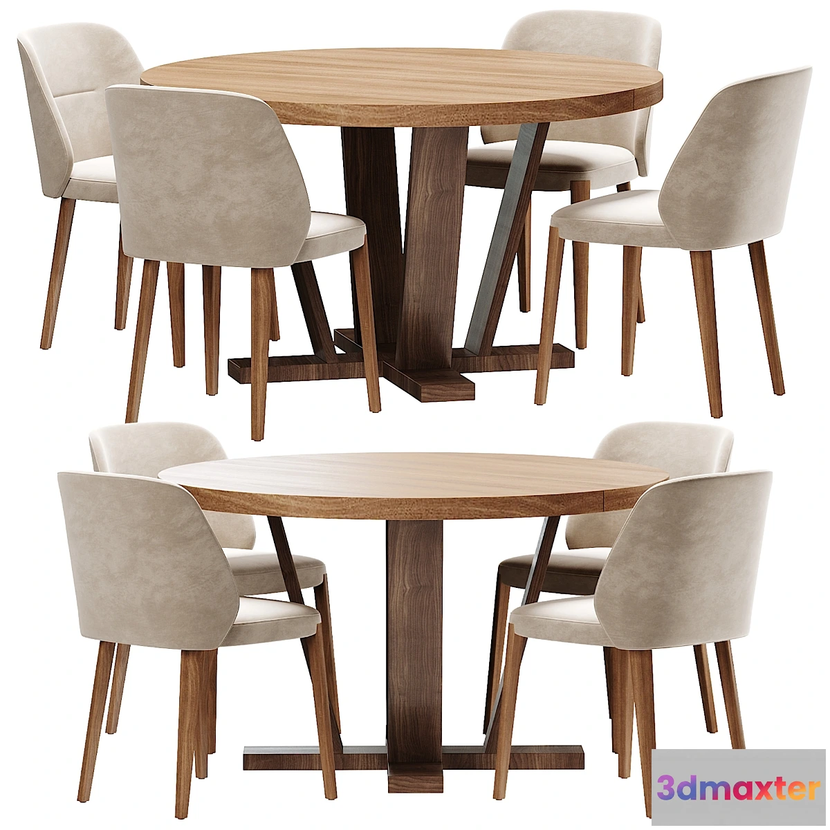 1323642 - Potocco concha aura dining set - No.2 3D Max