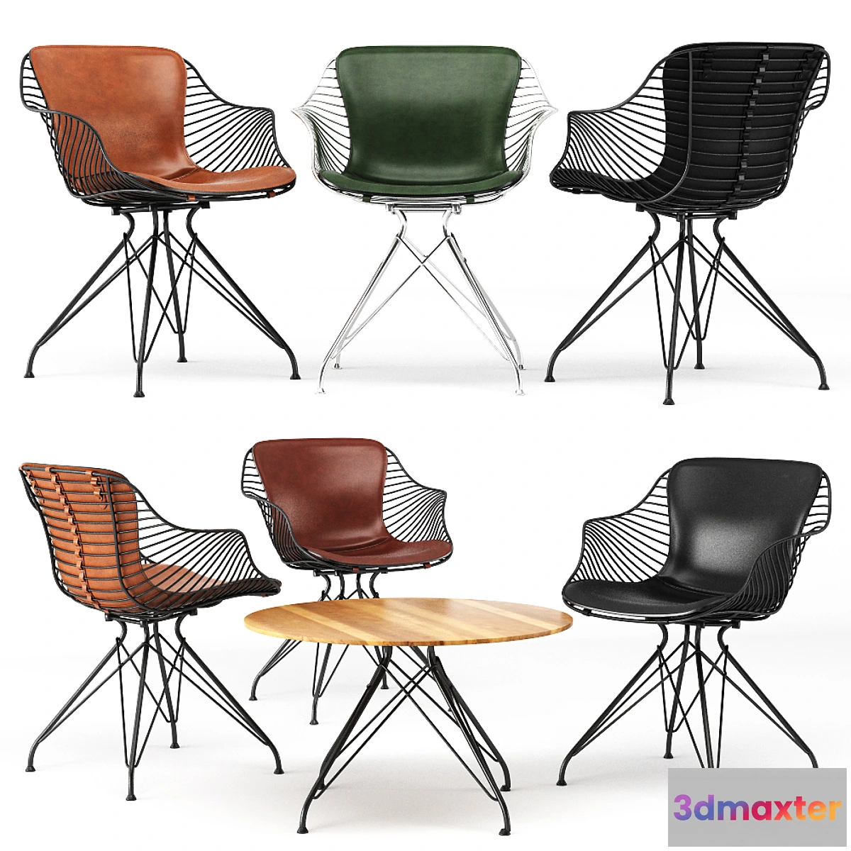 1323931 - Wire Dinning Chair Wire Coffee Table 3D Max