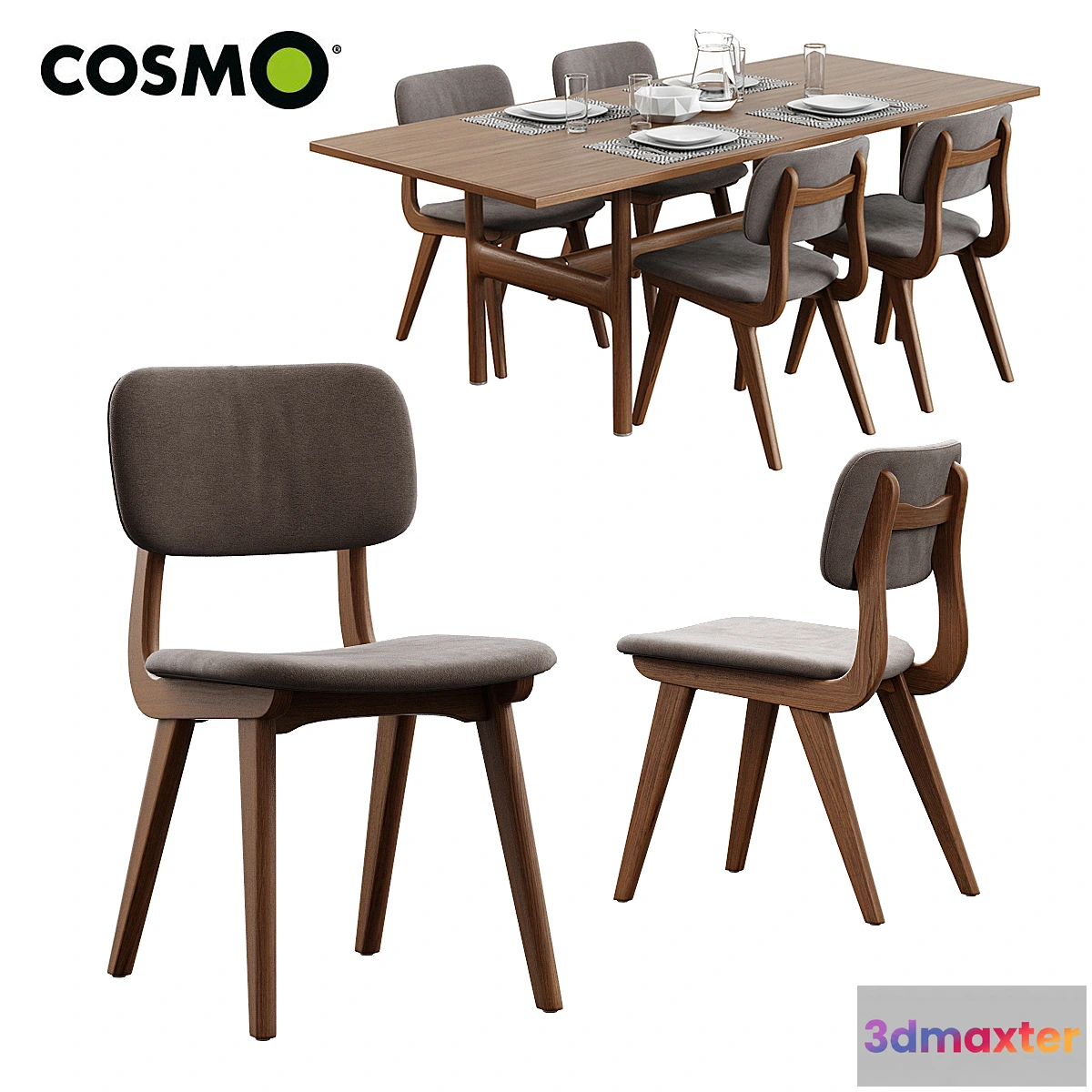 1324444 - Cosmo _ Trestle Table + Civil Chair 3D Max