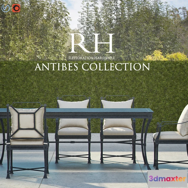 1325682 - RH ANTIBES Collection (Weathered Zinc) 3D Max