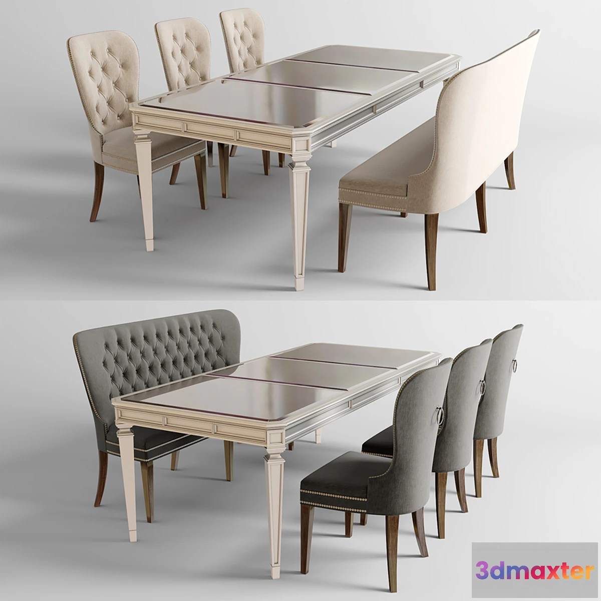 1327863 - Dining table with chairs 2 3D Max