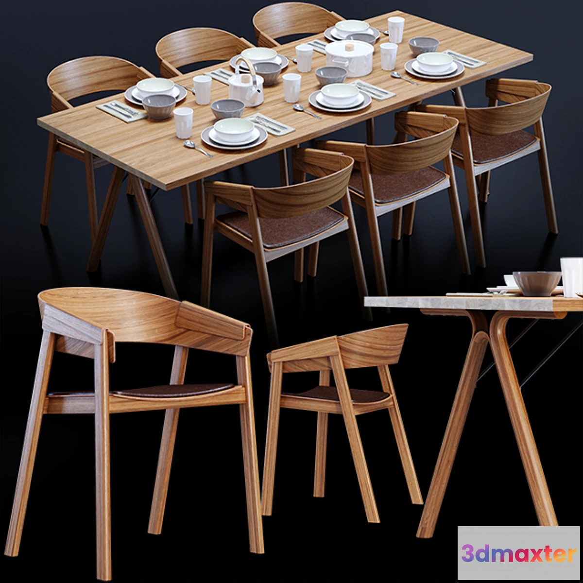 1329161 - Cover chair Split table Muuto Design 3D Max