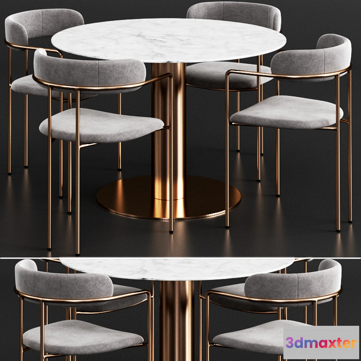 1335234 - Gubi & West Elm Dinning Set 3D Max