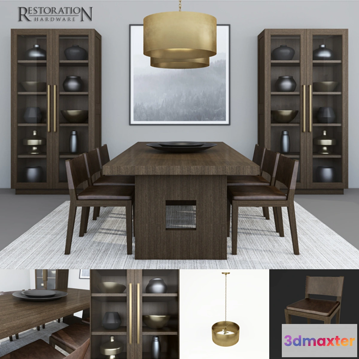 1335420 - RH KEYES DINING TABLE 3D Max