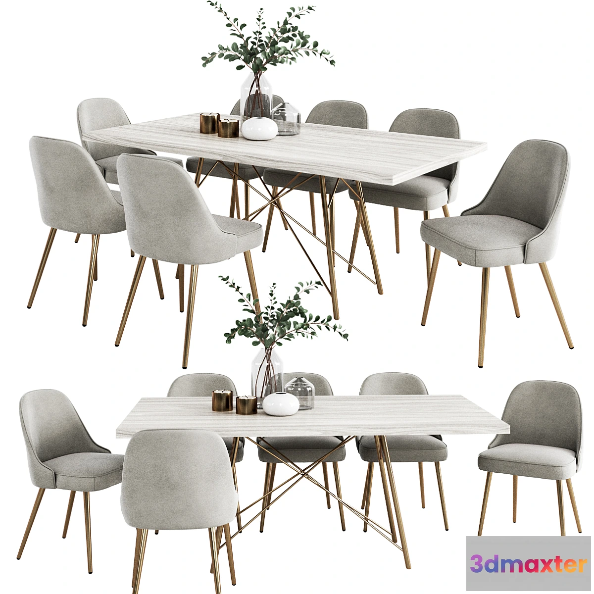 1336749 - West Elm Dinning Set 3D Max