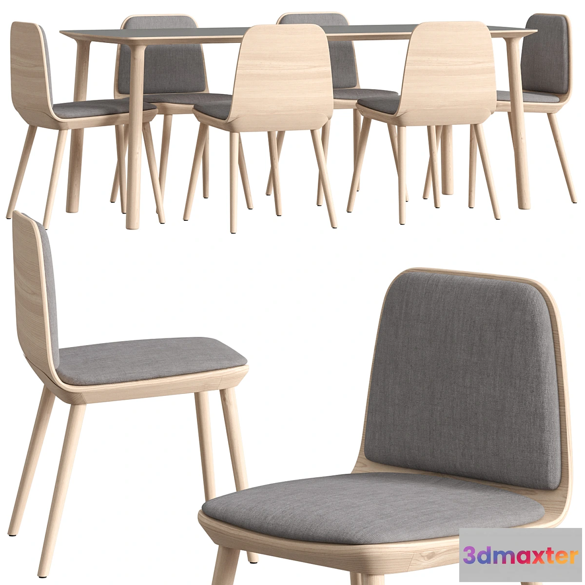 1338696 - Bisell Treku 2 Pad Chair and Roll Table Dining Set 3D Max