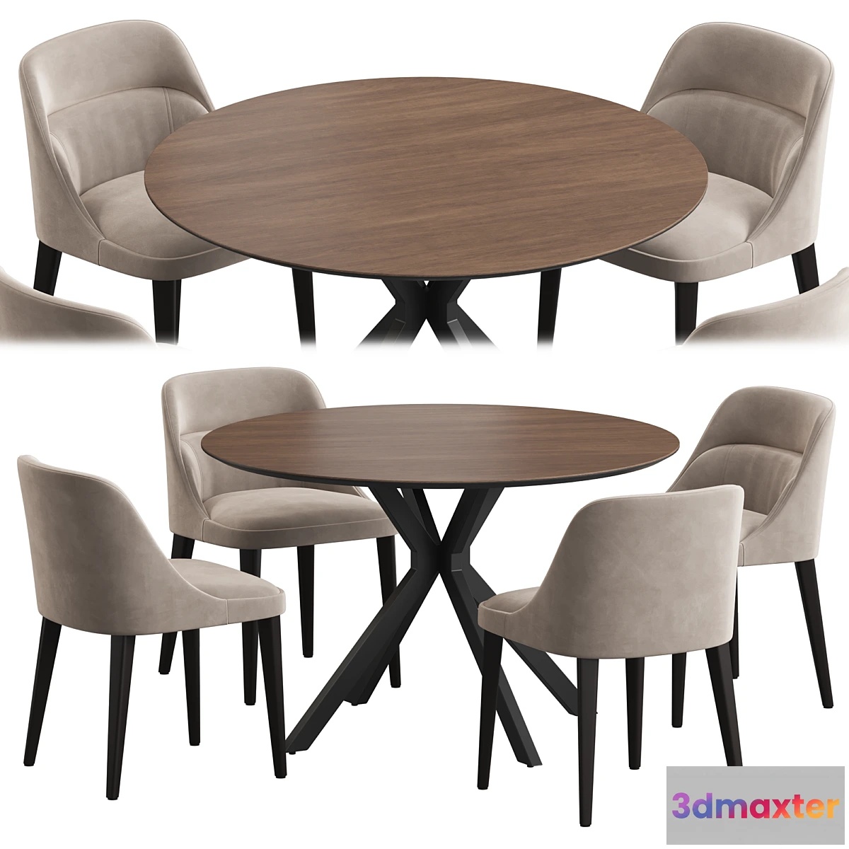 1340614 - Ralf table Jackie chair dining set 3D Max