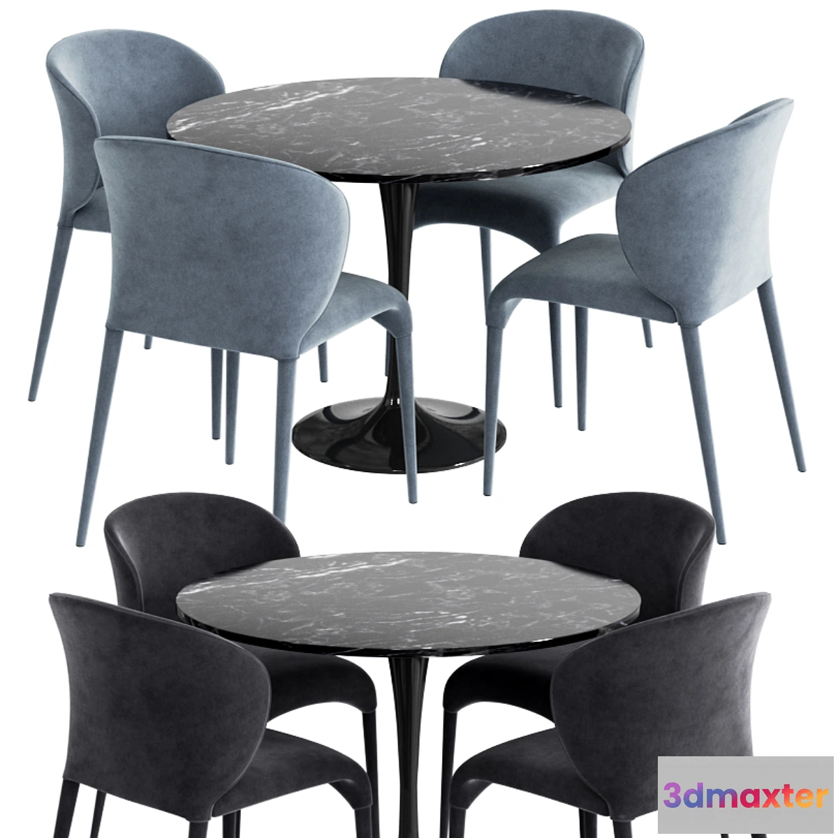 1340635 - Coco Republic & Knoll Dinning Set 3D Max