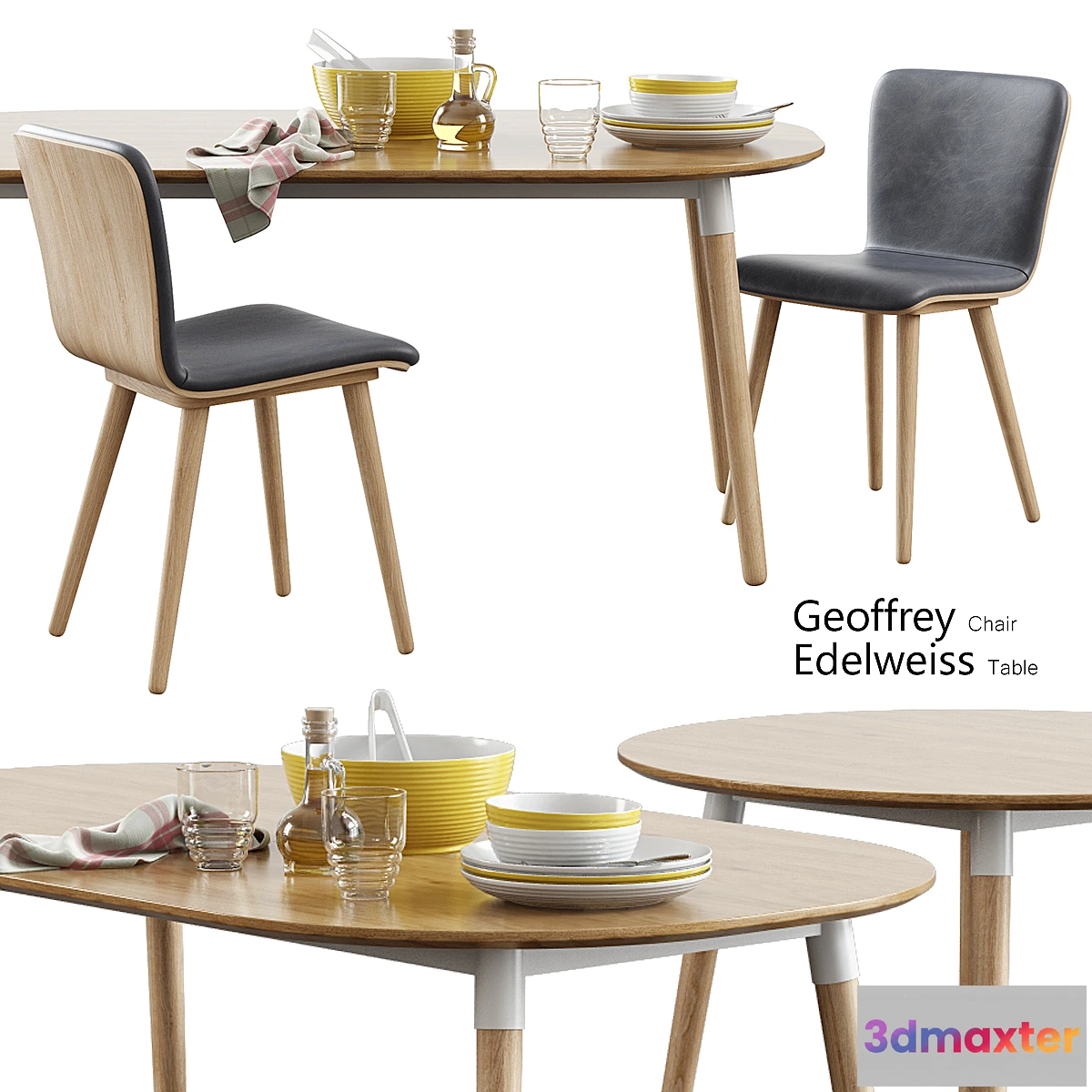 1342049 - Made _ Geoffrey Chair + Edelweiss Table 3D Max