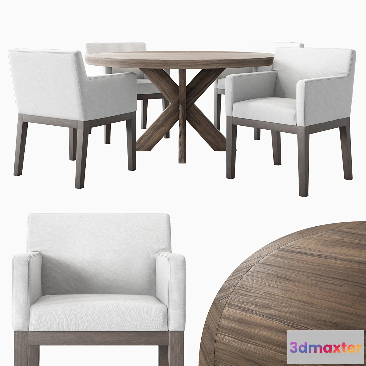 1343091 - RH Morgan Track 1960s French Dining Set 3D Max