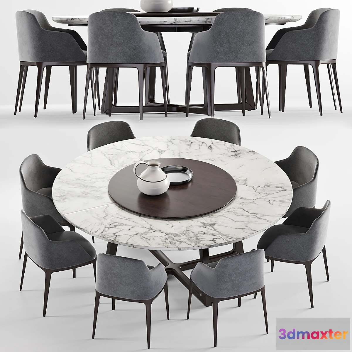 1344817 - Poliform Grace chair & Concorde Round table 3D Max