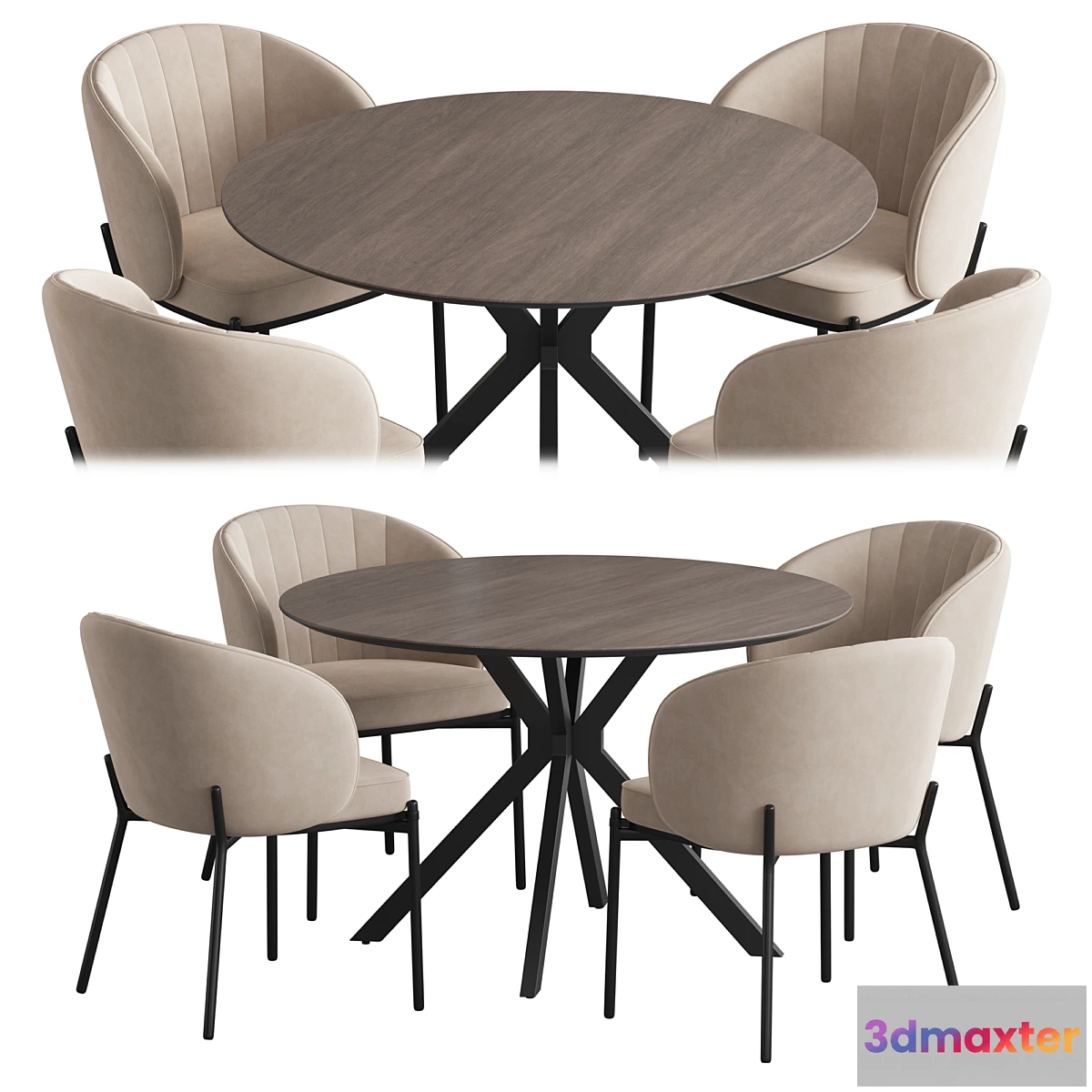1345221 - Ralf table Cruz chair 3D Max
