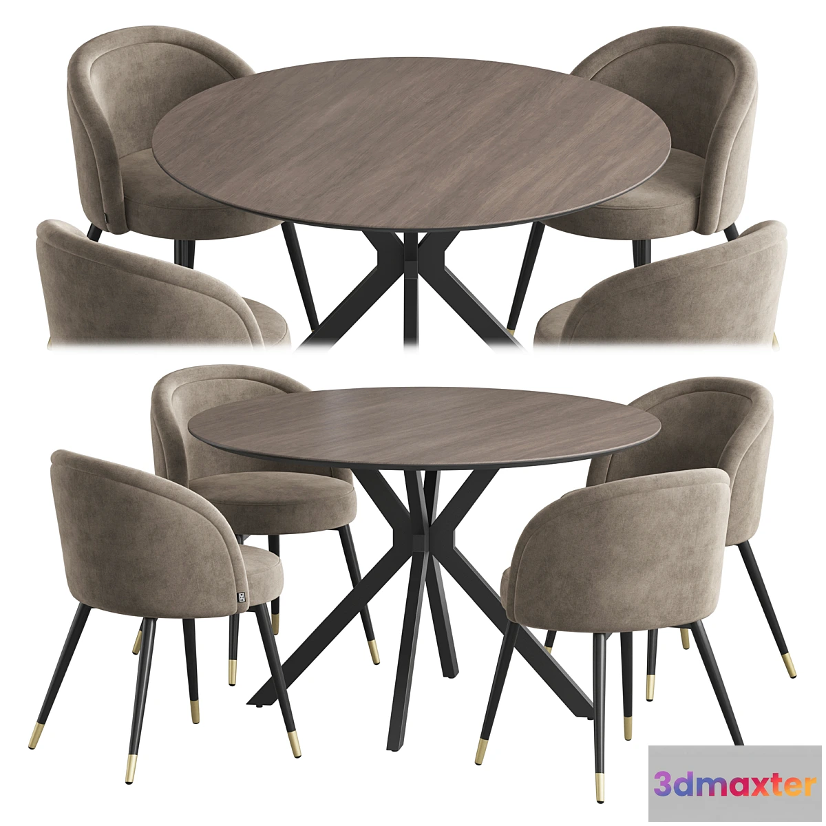 1345421 - Ralf table Chloe chair dining set 3D Max