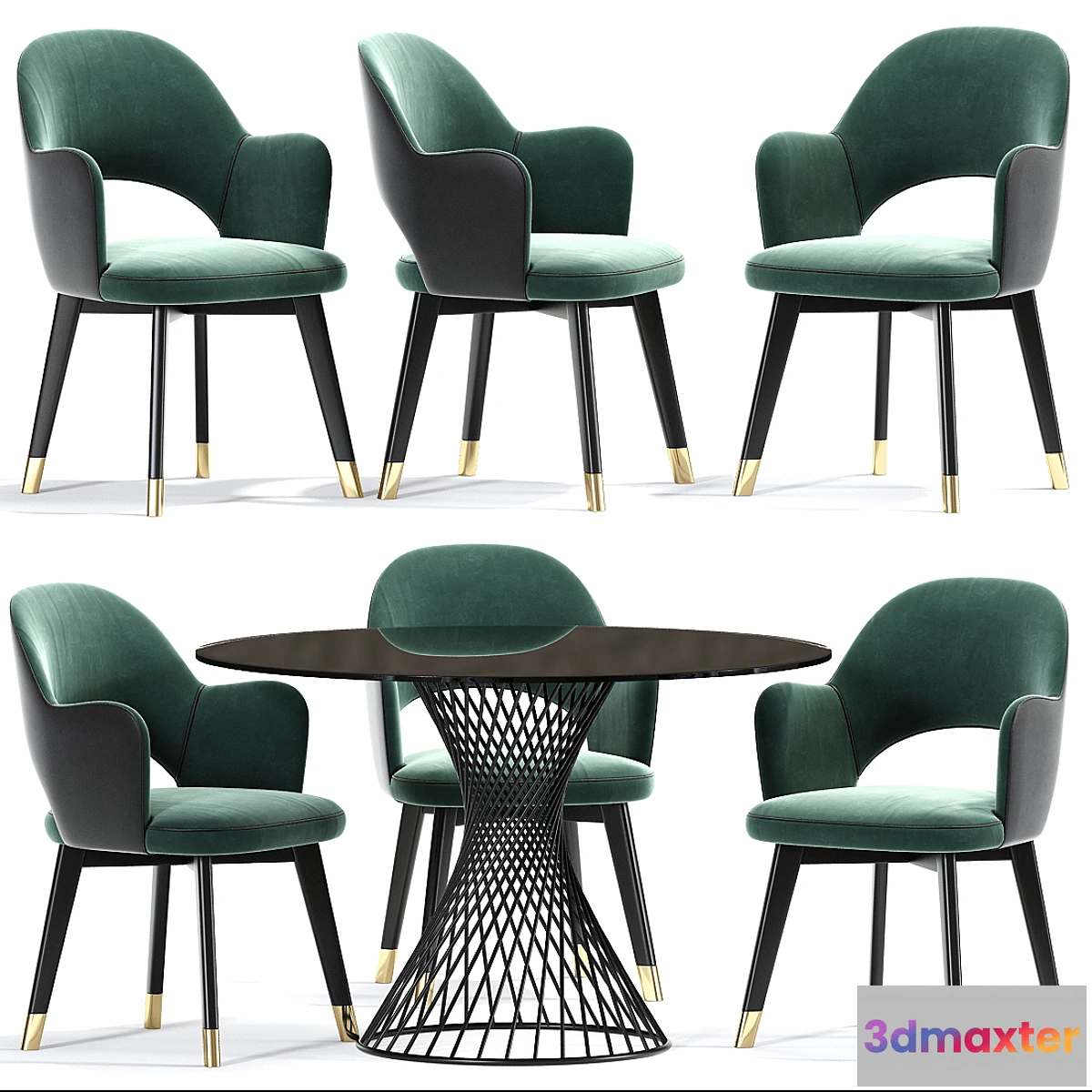 1346920 - Colette Baxter Arm Dining Chair Set 3D Max