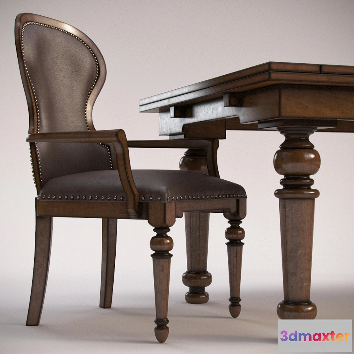 1348902 - Hooker Furniture Armshair & Refectory Table 3D Max