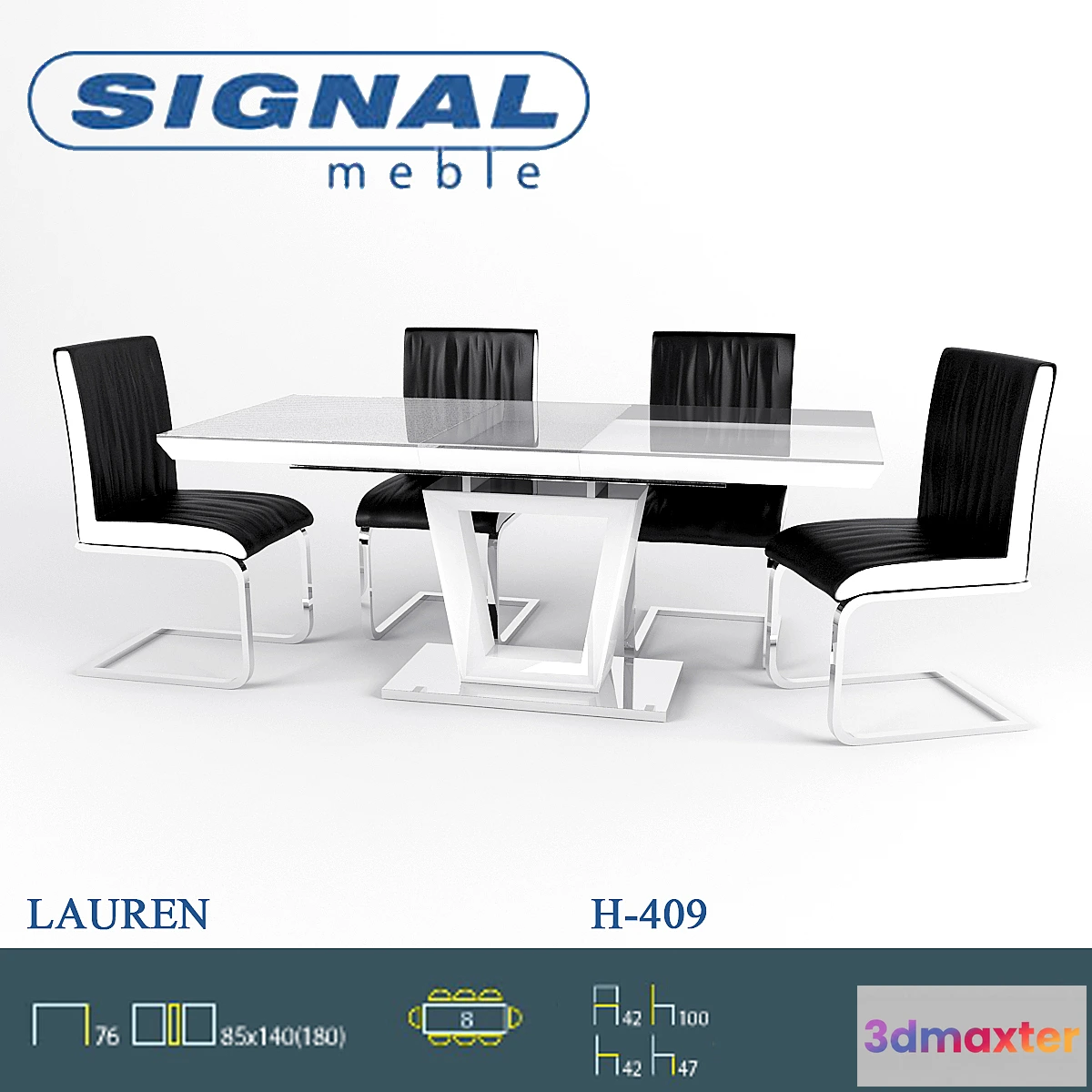 1348954 - Signal dining group LAUREN + H-409 3D Max